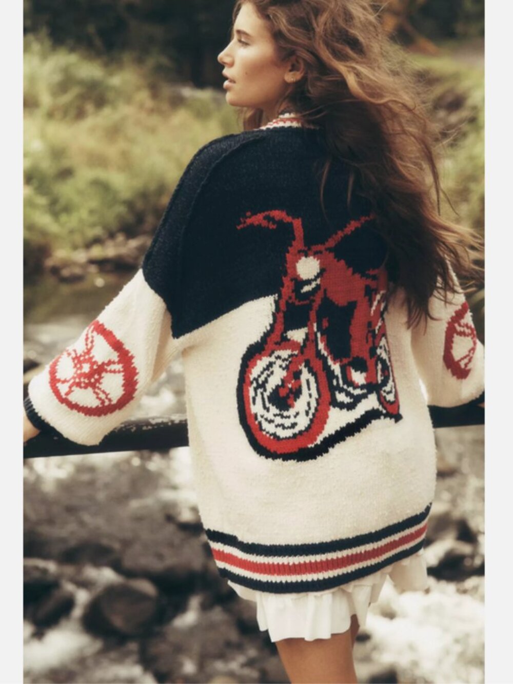Anthropologie Pilcro Cotton Blend Motorcycle Cardigan Sweater Varsity S NWT